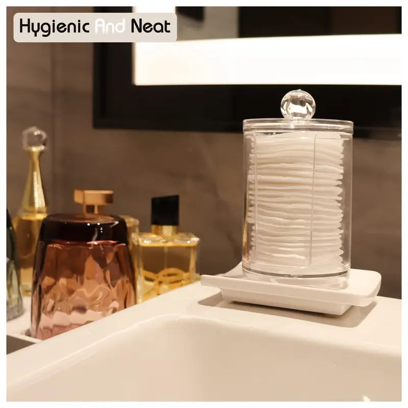 Large Capacity Acrylic Cosmetic Cotton Pads Storage Rack