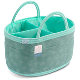 Littlenuggies XL Baby Diaper Caddy Organizer Stylish Nursery Diaper Storage Basket Portable Large Car Travel Caddy - Diaper changing Caddy - Water Proof baby organizer basket - Emerld Green