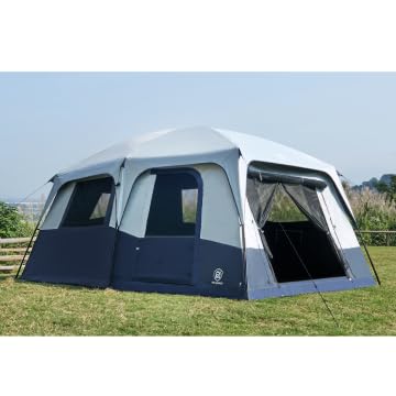 EVER ADVANCED 10 Person Camping Blackout Tent Multi Room Tent for Family Portable Family Cabin Tent for Outdoor Large Tents with Rainfly and Carry Bag 2 Doors Water-Resistant 14ft x 10ft x 84in