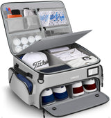 LOINTET Golf Trunk Organizer Waterproof Car Golf Locker with Separate Ventilated Compartment for 2 Pair Shoes Golf Storage for Balls Tees Cap Clothes Gloves Accessories Gifts for Men Women