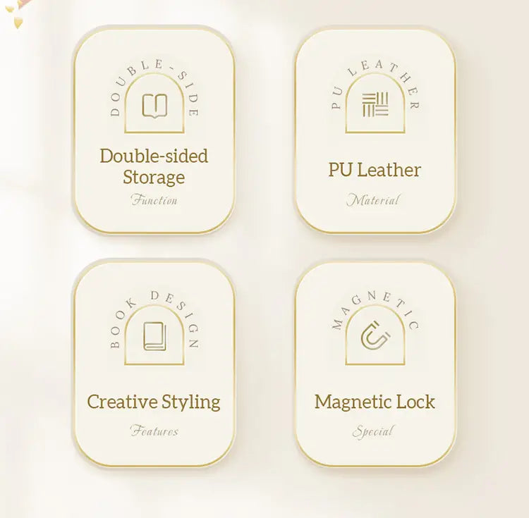 Stylish Diary Jewelry Box - Magnetic Organizer for Accessories