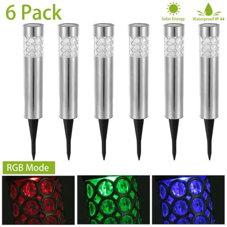 6 Pack Outdoor Solar Light IP44 Waterproof RGB Garden Lamp Landscape Lawn DEcor Light By  Kacuyelin Boutique Store