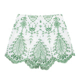 Embroidered V-Neck Crop Top and High-Waist Shorts