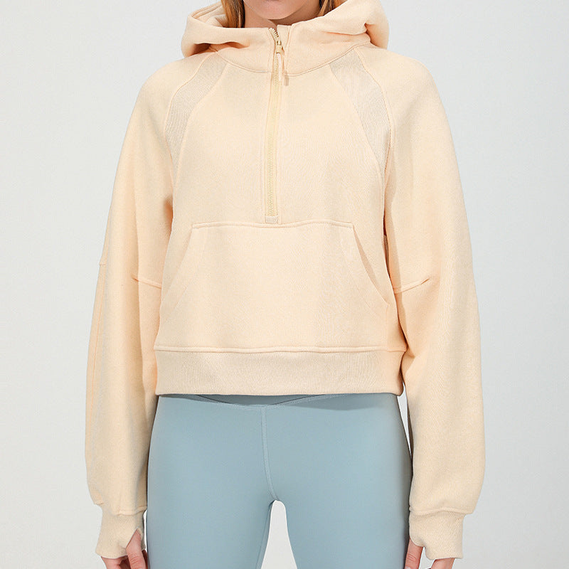 Women's Thickened Fleece Sports Jacket for Yoga Fitness