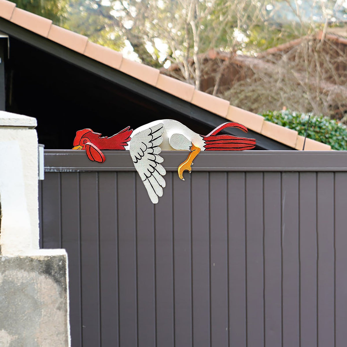 Funny Resting Rooster Garden Ornament for Home Decor