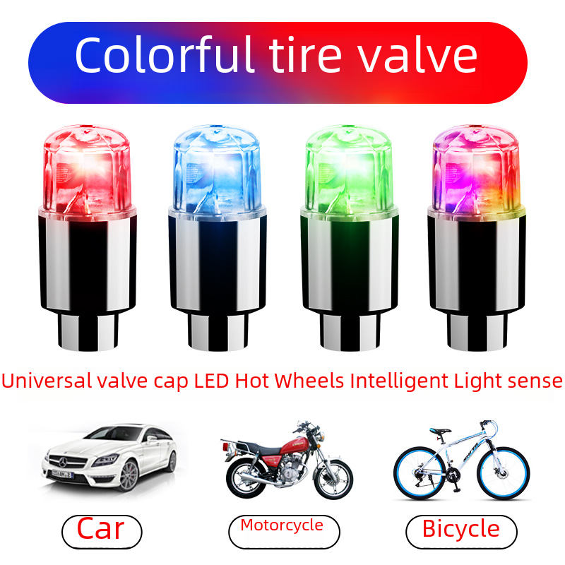 Cross-Border Car Wheel Valve Lights with Color Effects