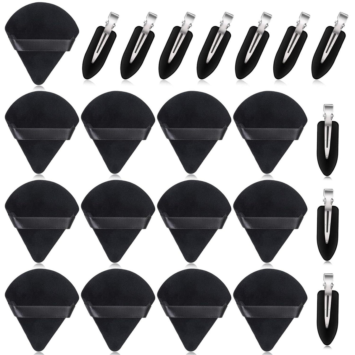 Triangle Makeup Puff and Duckbill Clip Set