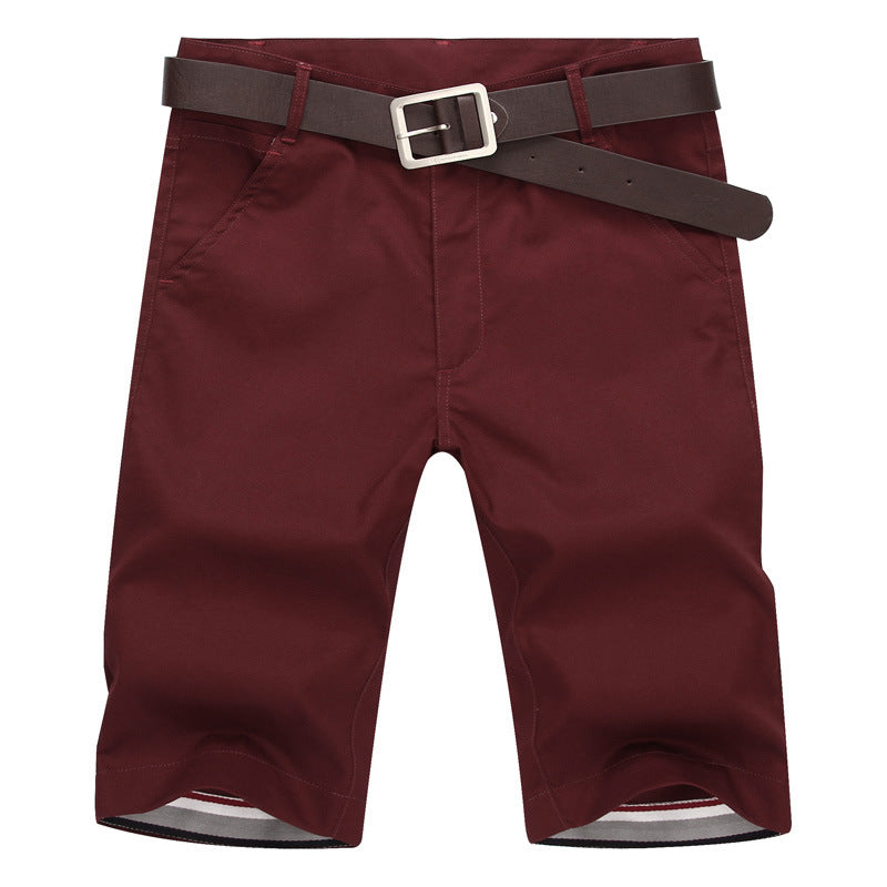 Men's Casual Solid Color Cotton-Linen Shorts