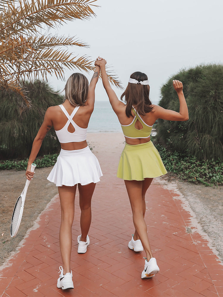 All-in-One Women's Tennis & Yoga Outdoor Fitness Suit