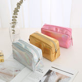 Laser Cosmetic Bag, Square Design, Large Capacity