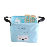 Cotton Linen Desktop Storage Basket - Japanese Style