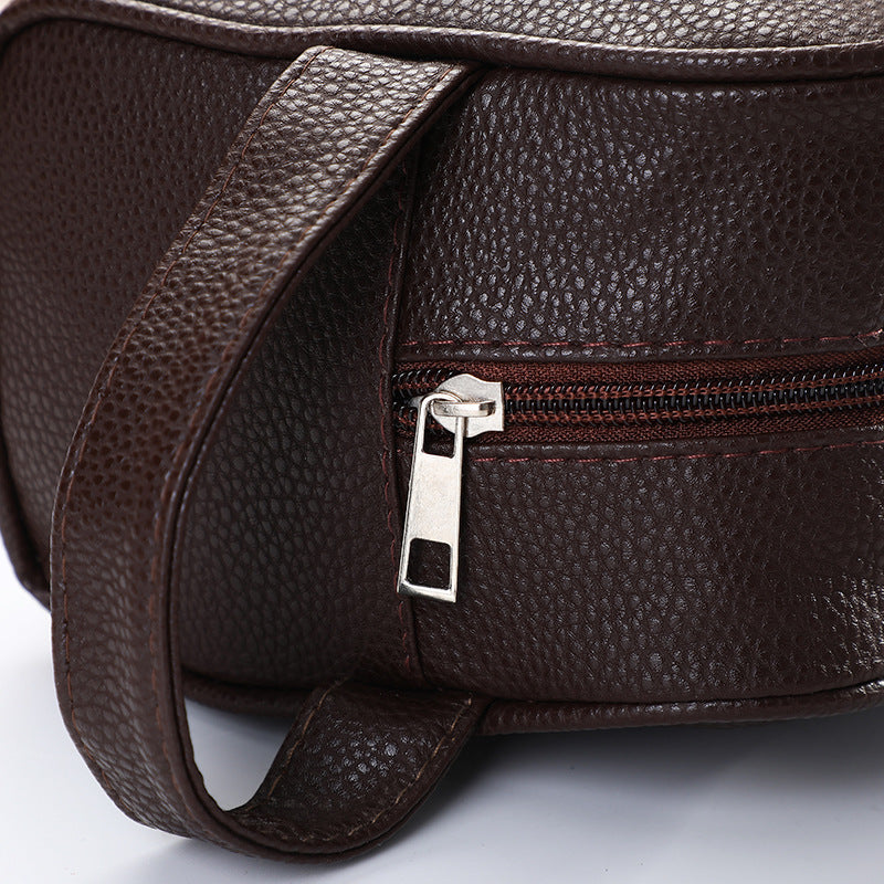Men's Travel Cosmetic Bag - PU Leather Toiletry Organizer