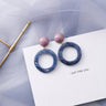 Trendy Blue Gray Geometric Earrings - Fashionable Accessory