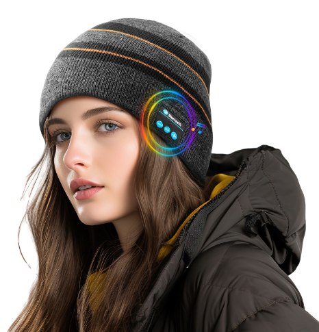Outdoor Bluetooth Beanie with Knitted Design