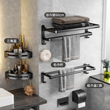 Bathroom Storage Rack - No Punching Space Aluminum Towel Holder