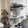 Bathroom Storage Rack - No Punching Space Aluminum Towel Holder