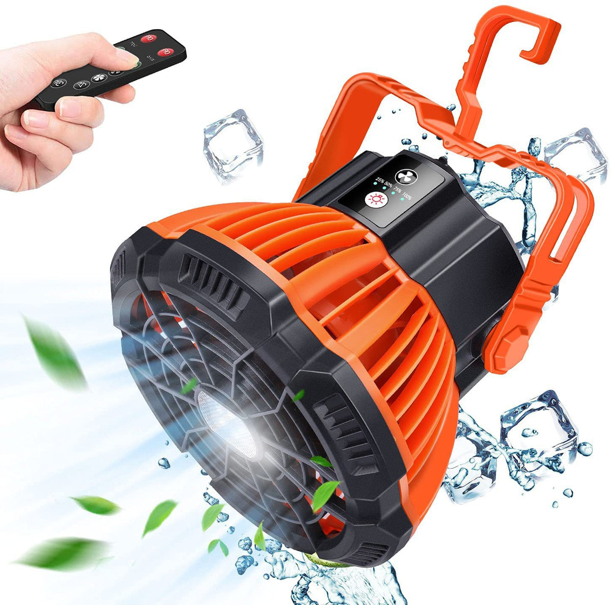 Portable Outdoor Camping Fan with Remote and Power Bank