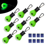 KunHe 8 Pack Tent Light Glow in The Dark Portable Clip Hook Hurricane Camping Lanterns Equipment Essentials Gear for Power Failure Outage Hanging Tent Lights Bulbs