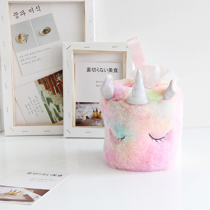 Unicorn Tissue Box Cover - Pink Plush Home Decor