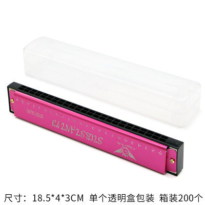 Wooden Painted Harmonica for Kids - 16 Holes Educational Toy