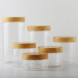 Wood Grain Transparent Storage Jar for Spices & Cereals