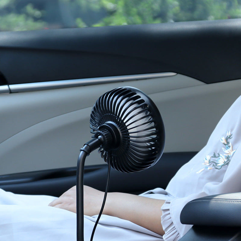 24V Car Fan with USB for Truck Cup Holder