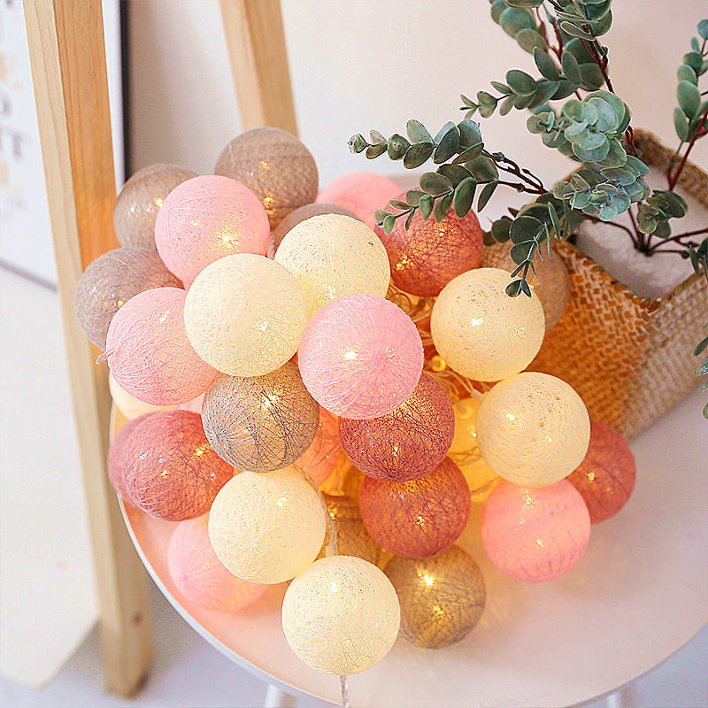 LED Cotton Thread Starry Lantern String Lights