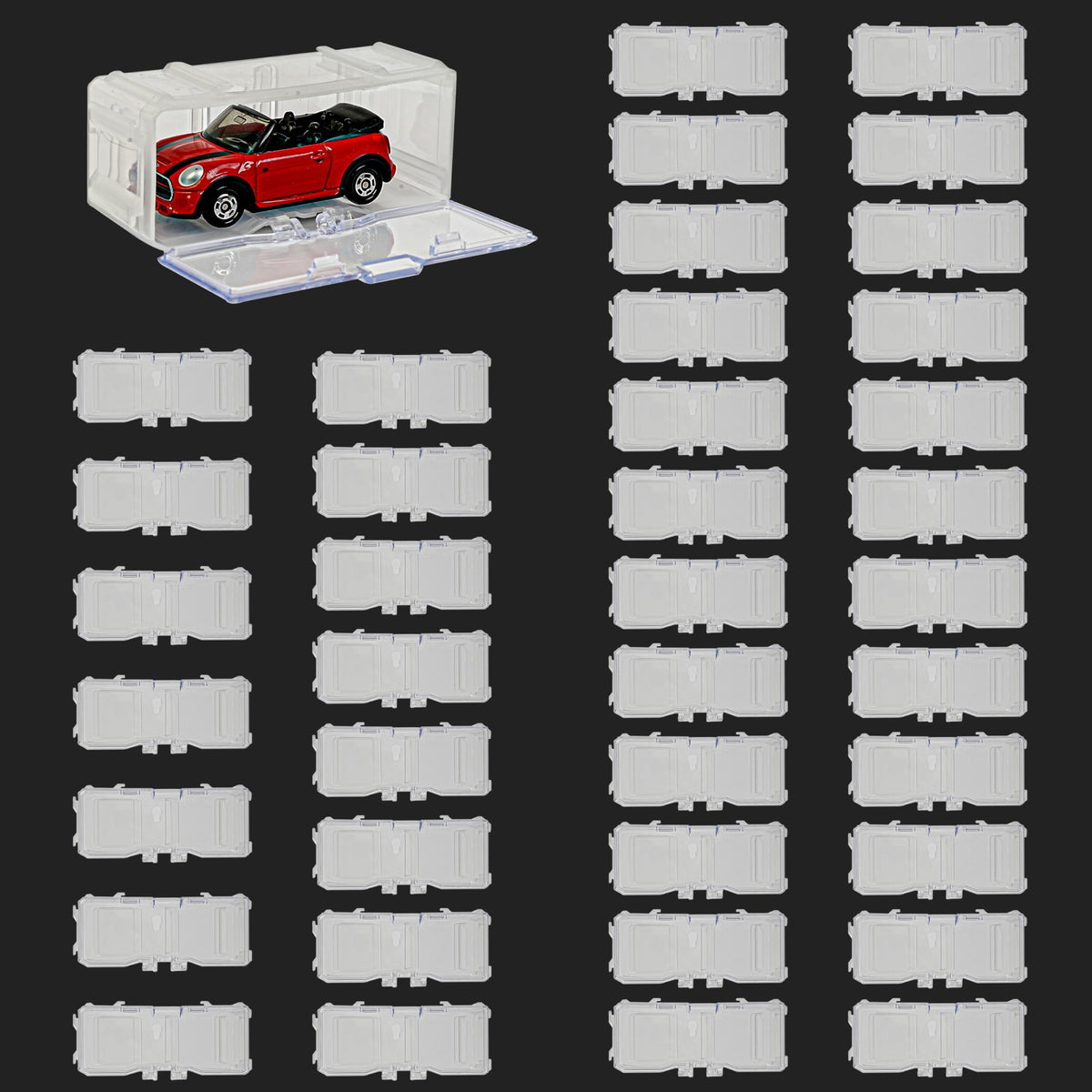 Toys Organizer Storage Case for Hot Wheels Car for Matchbox Cars for Mini Cars1/64 Scale Hot Toy Wheels Display Case Holds 10/40 Cars，Interlocking Hot Car Wheels Storage (White 40 PCS)