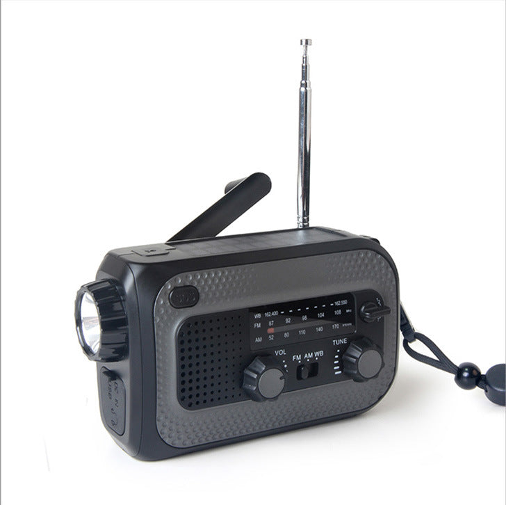 Hand-Crank Emergency Radio with Solar Charging for Camping
