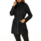 Women's Lightweight Hooded Long Outdoor Jacket