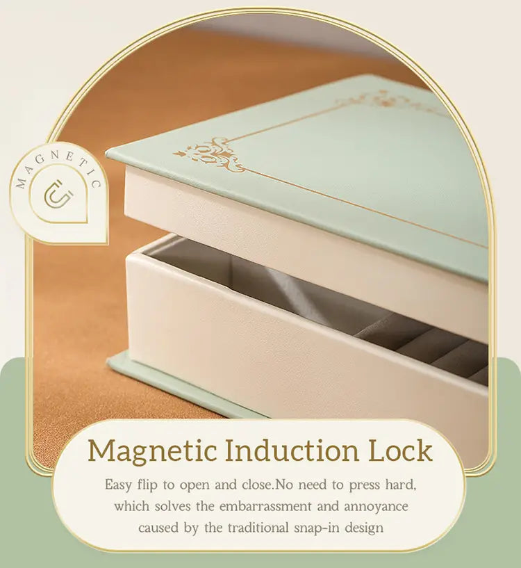 Stylish Diary Jewelry Box - Magnetic Organizer for Accessories