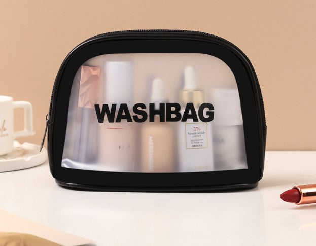 Clear Pink Toiletry Bag for Travel Essentials Organizer