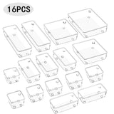 Home Plastic Transparent Drawer Storage Box Set (5 Sizes)