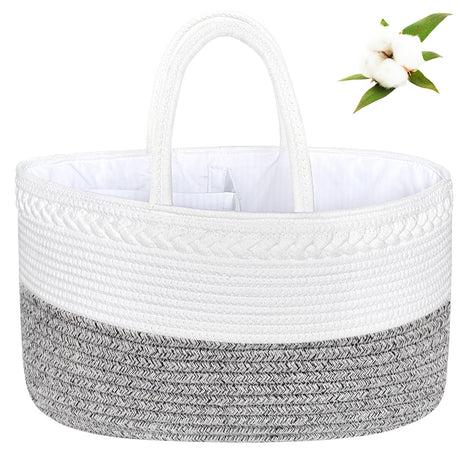 ABenkle X-Large Diaper Caddy Organizer Cotton Rope Nursery Baby Basket Changing Table Organizer for Baby Diaper Storage Diaper Nursery Storage Bin for Baby Stuff Baby Shower Gifts