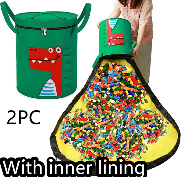 Felt Storage Bag Toy Play Mat 2 In 1 Pull Rope