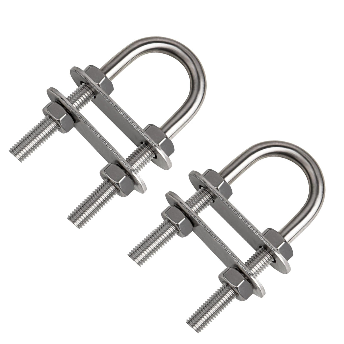 MOOKEERF 4 Pack 316 Stainless Steel U Bolts for Boat Stern Bow Eye Tie Down Heavy Duty U-Bolt for Yatch Boat Trailer Automotive (100MM 4PCS)