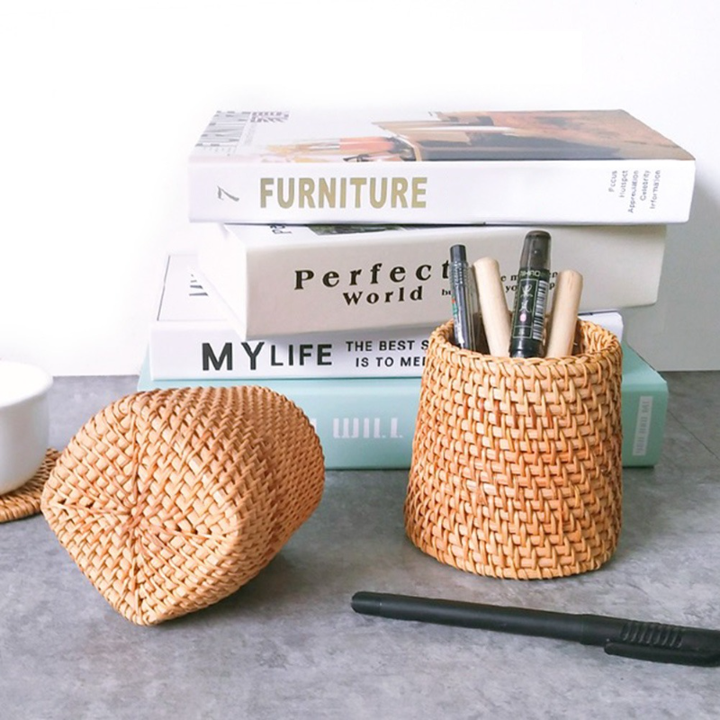 Handmade Rattan Storage Boxes for Cosmetics and Decor