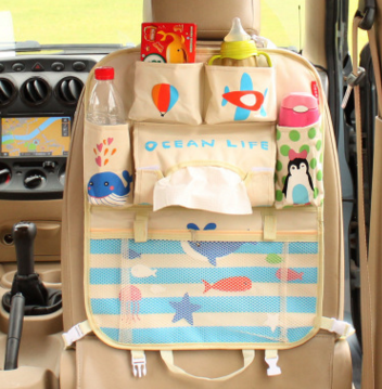 Car Seat Back Organizer with Japanese Cartoon Design