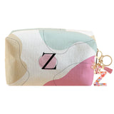 LYDZTION Personalized Initial Makeup Bag Letter Keychain Custom Makeup Cosmetic Bag for Women Mom Best Friend Teen Girls Birthday Wedding Personalized Anniversary Bridal Shower Gifts (Z)