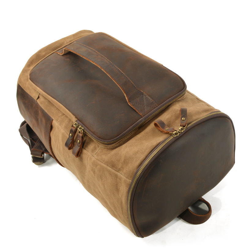 Outdoor Men's Waxed Canvas Backpack for Travel