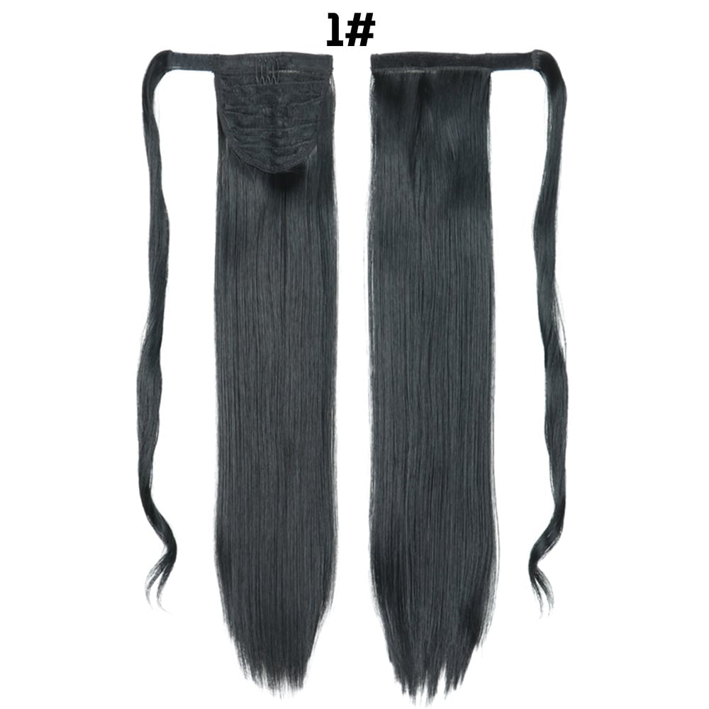 European American Long Straight Hair Velcro Ponytail
