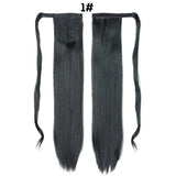 European American Long Straight Hair Velcro Ponytail