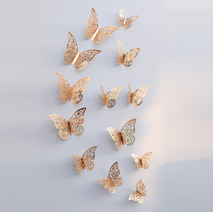 3D Hollow Butterfly Wall Stickers for Home Decor