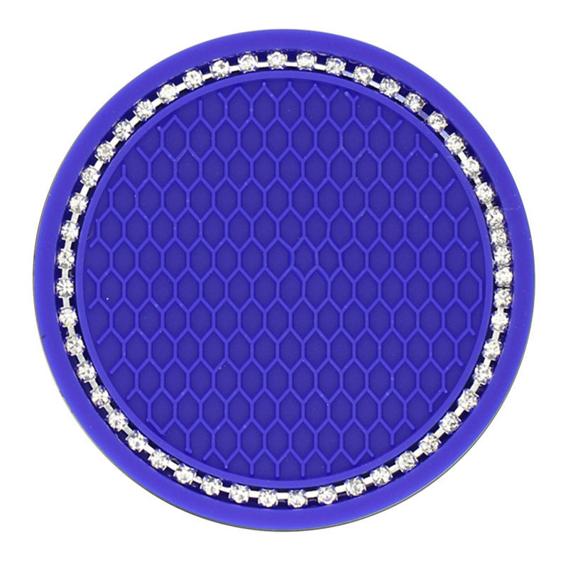 Creative Honeycomb Car Cup Holder Mat with Rhinestones
