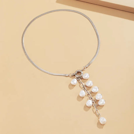 Geometric Flat Snake Bone Necklace