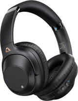 Ankbit Hybrid Active Noise Cancelling Headphones Over-Ear Headphones Wireless Bluetooth with Mic (Dark Black)