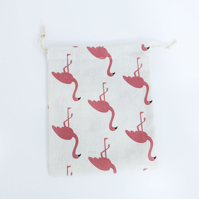 Cotton Linen Drawstring Storage Bag for Students