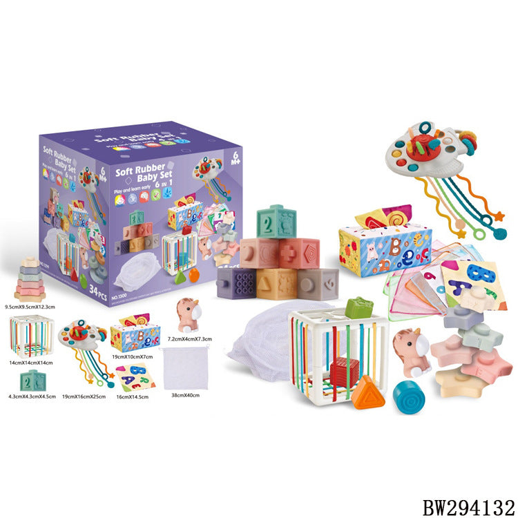 Cross-Border Soft Rubber Educational Toy Set for Kids