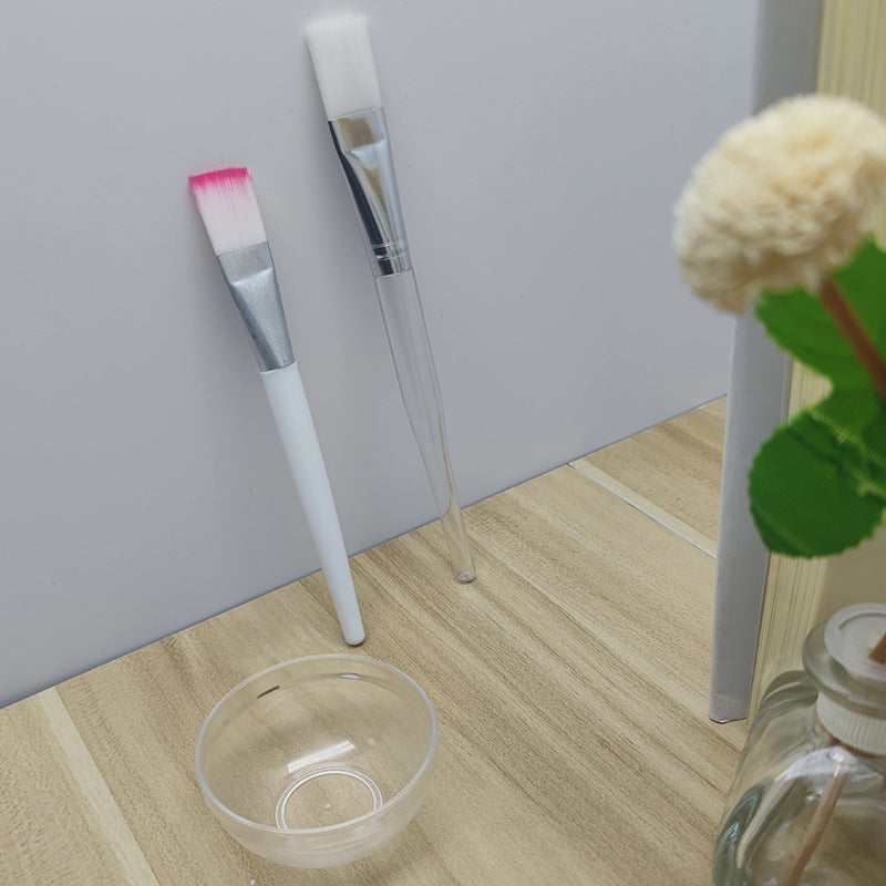 Transparent Mask Bowl Set with Soft Brush (Approx. 6CM)