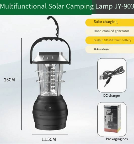 36 LED Outdoor Solar Camping Lantern with USB and Hand Crank